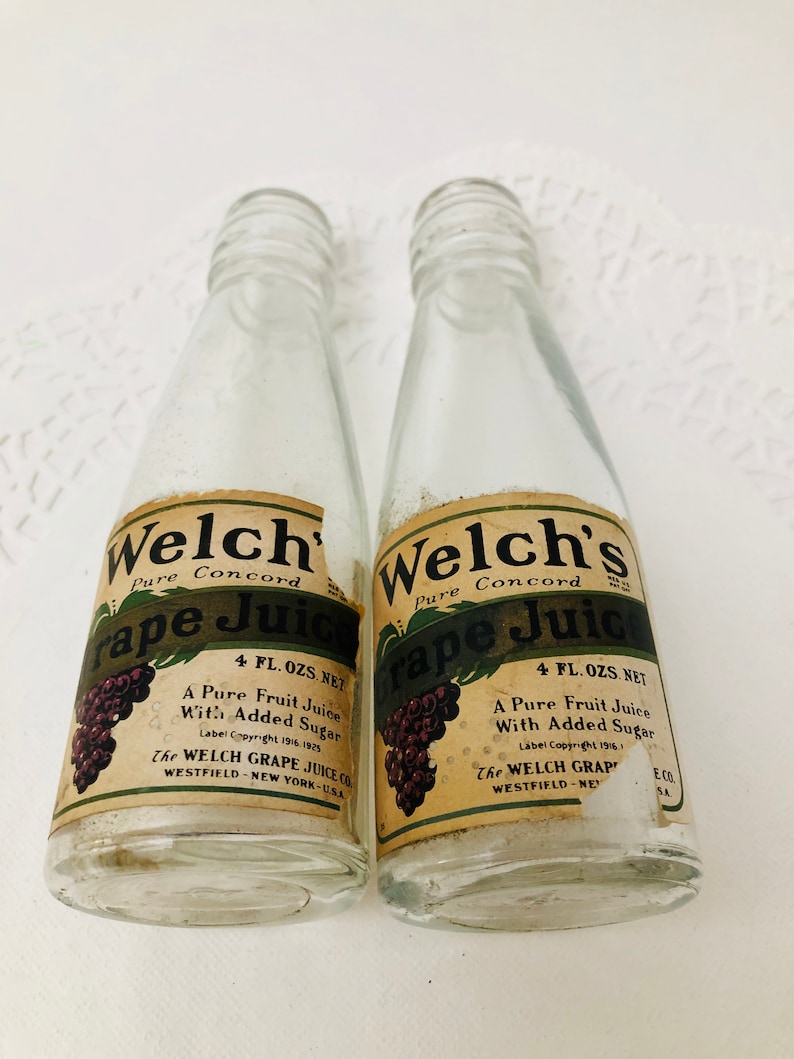 Antique Set of Welch's Grape Juice Single Serve 4oz Glass Etsy