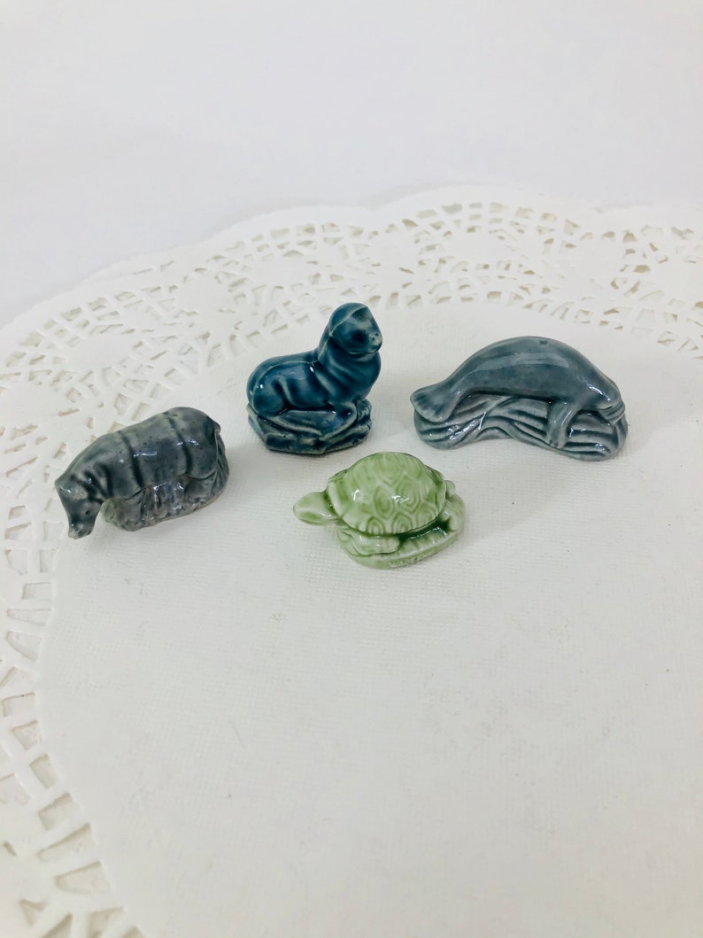 Vintage Wade Miniatures Figurines Lot of 4 Rhino Seal | Etsy