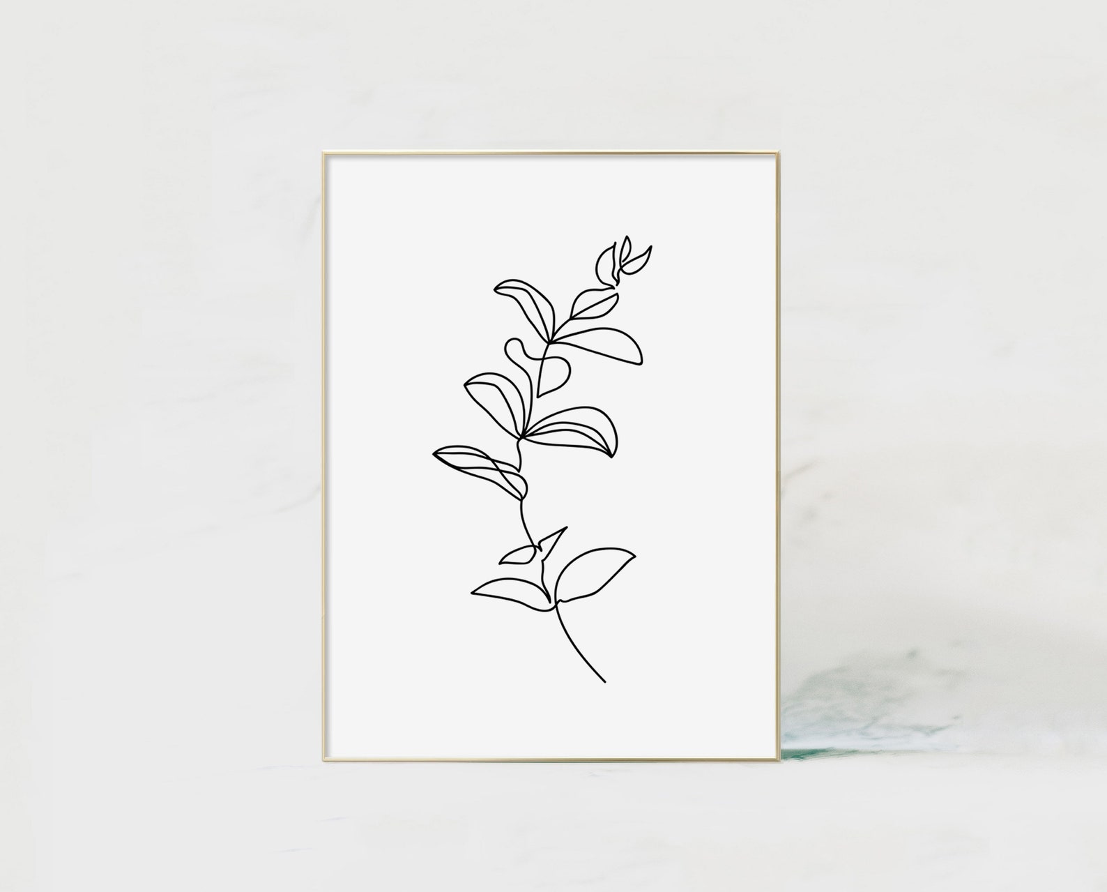 Line Art Botanical Print, Leaf Printable, Line Drawing Printable ...