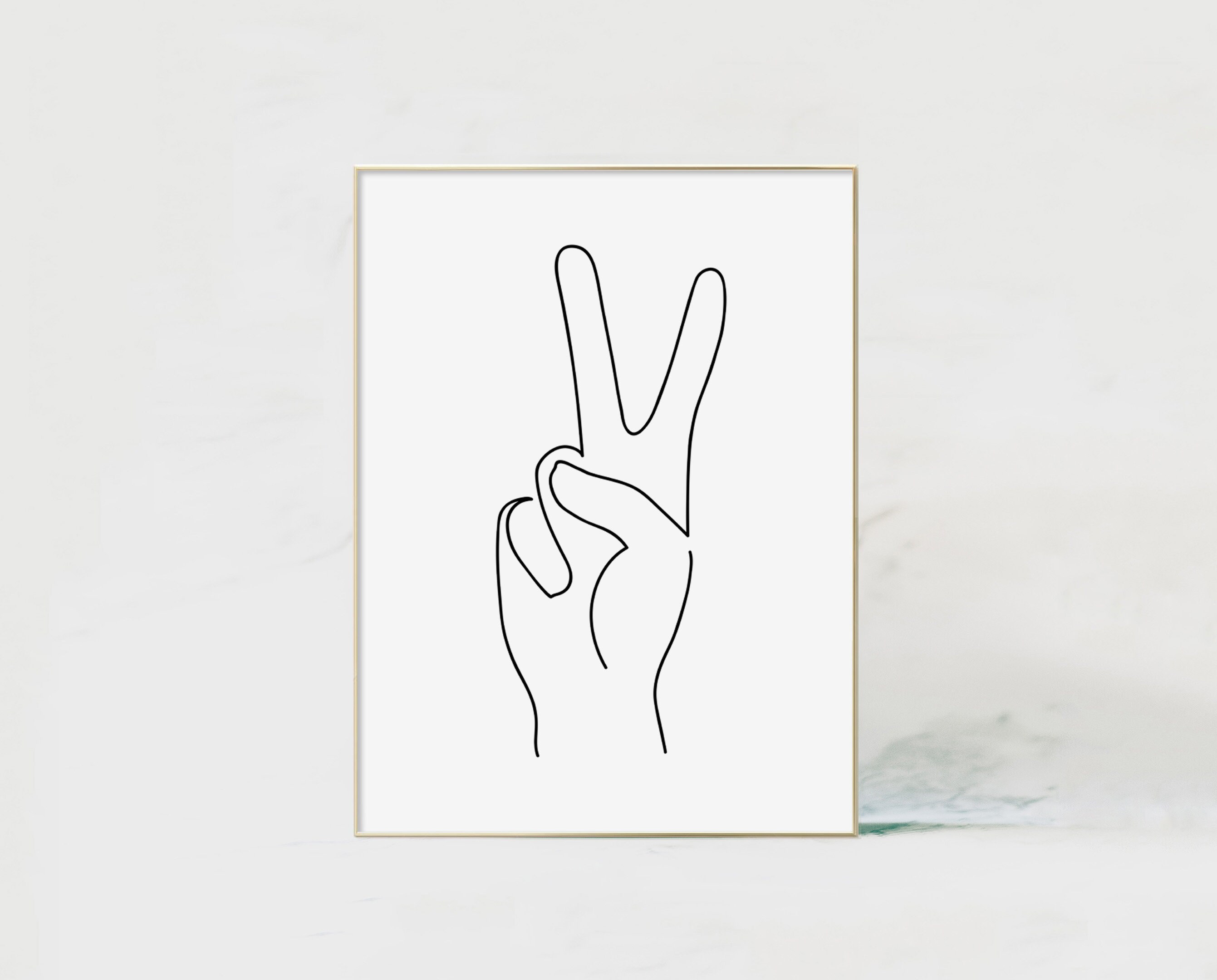 Line Art Hand Print, Line Drawing Printable, Cool Printable, Funny ...