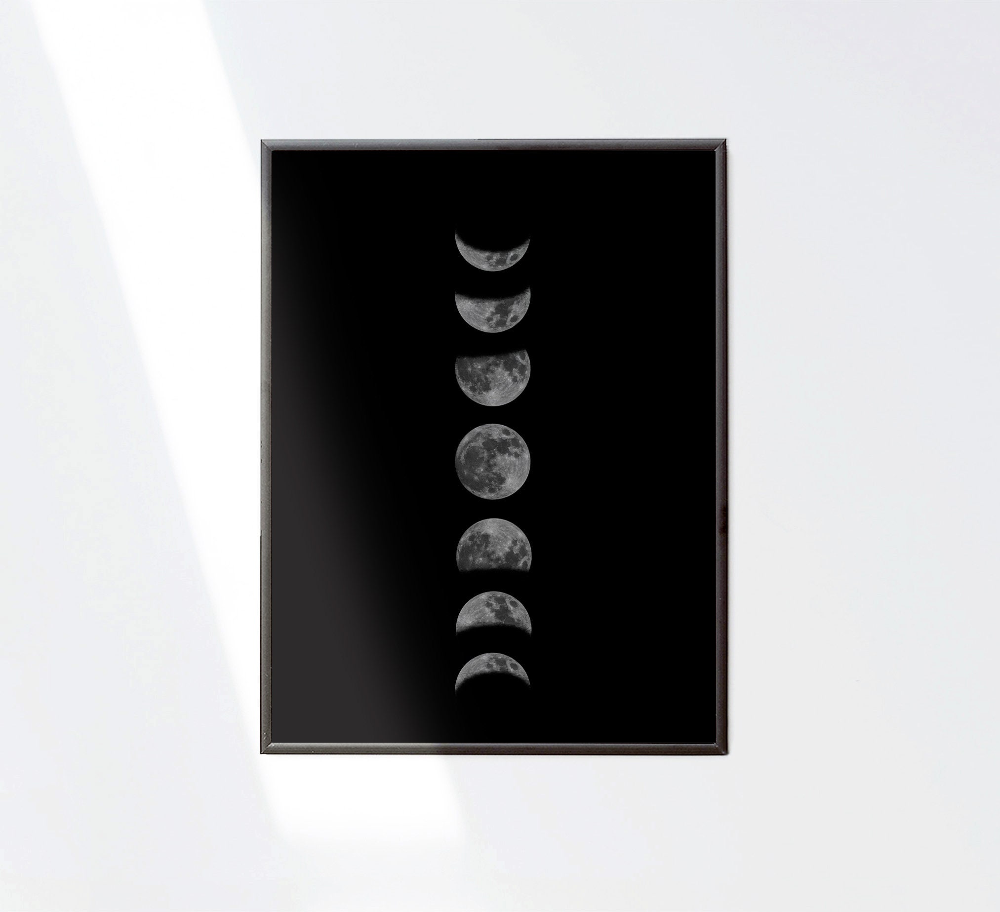 Black & White Moon Phases Print Moon Print Lunar Phase - Etsy