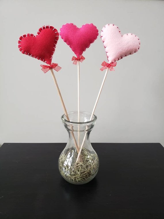 Valentine's Day vase filler Felt Hearts Etsy