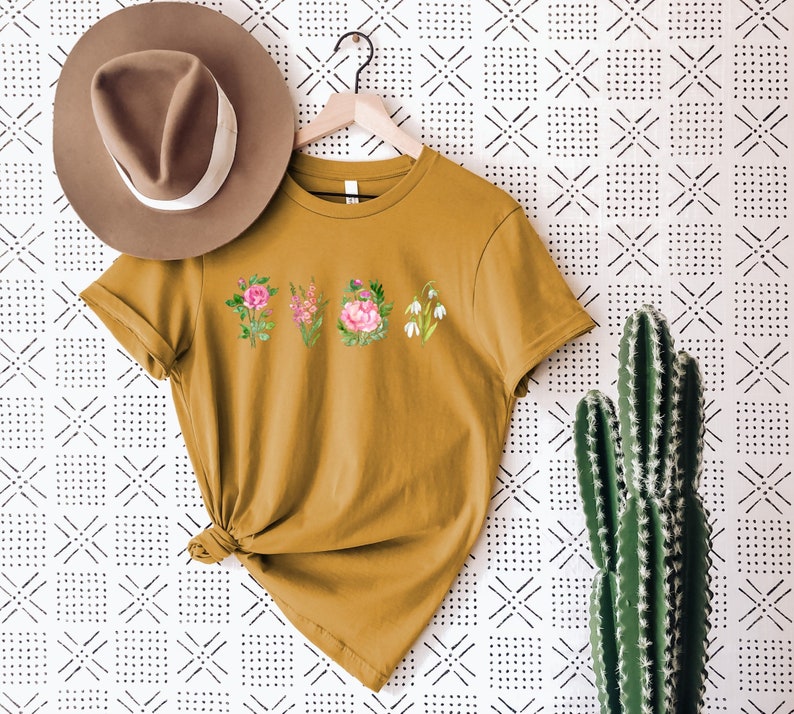BIRTH MONTH FLOWER Shirt Birth Flower Tee Family Shirt Etsy