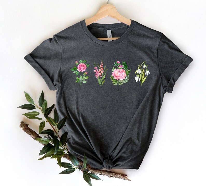 BIRTH MONTH FLOWER Shirt Birth Flower Tee Family Shirt Etsy