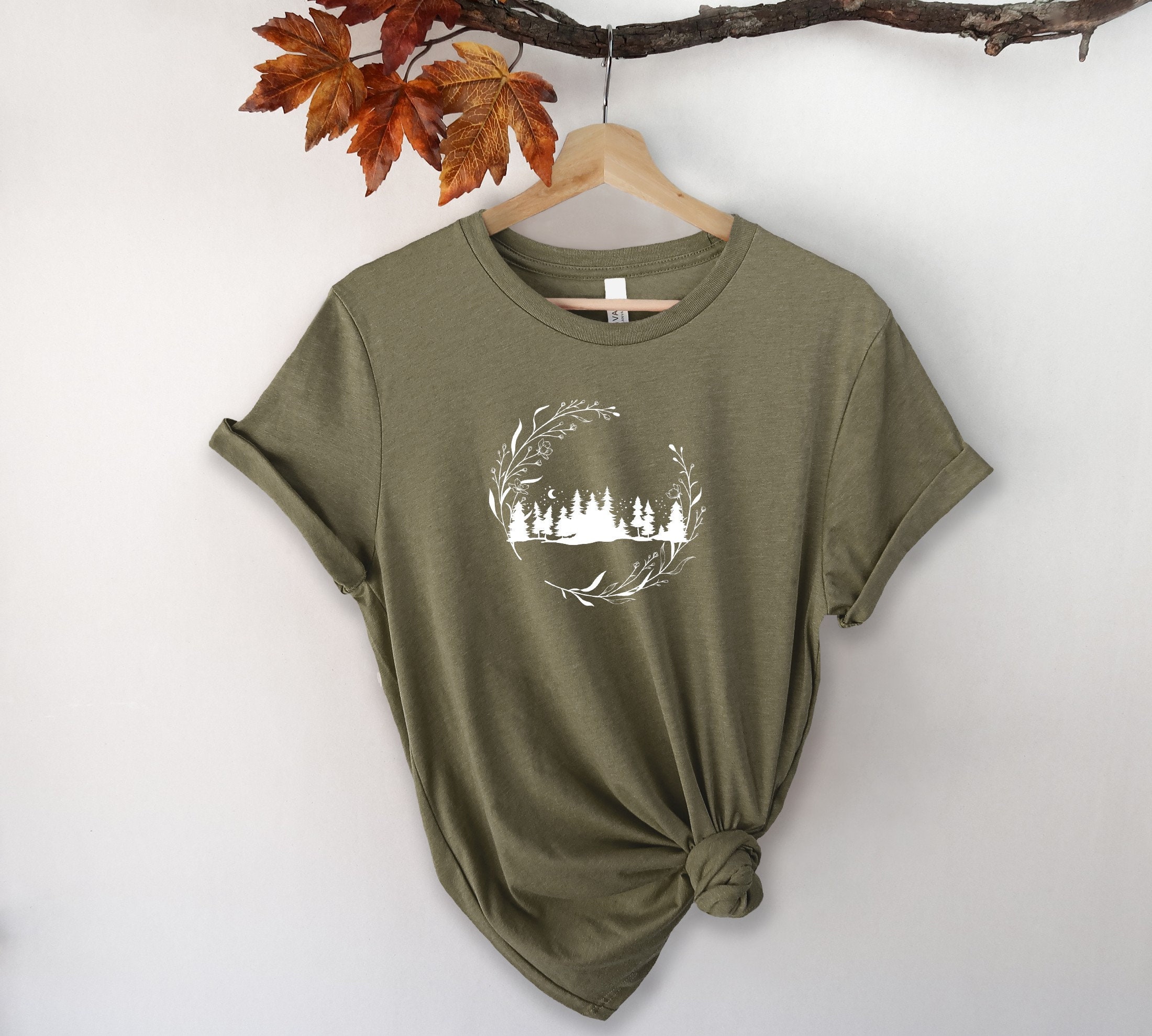Nature tee shirt Vintage Style Tee Floral Nature Shirt Etsy