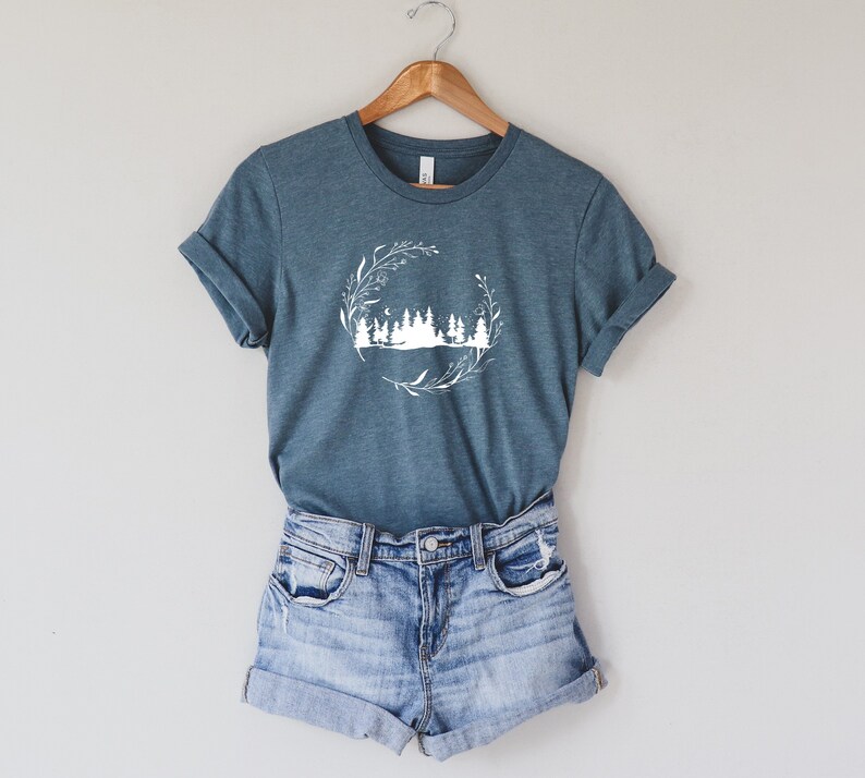 Nature Tee Shirt Vintage Style Tee Floral Nature Shirt Etsy