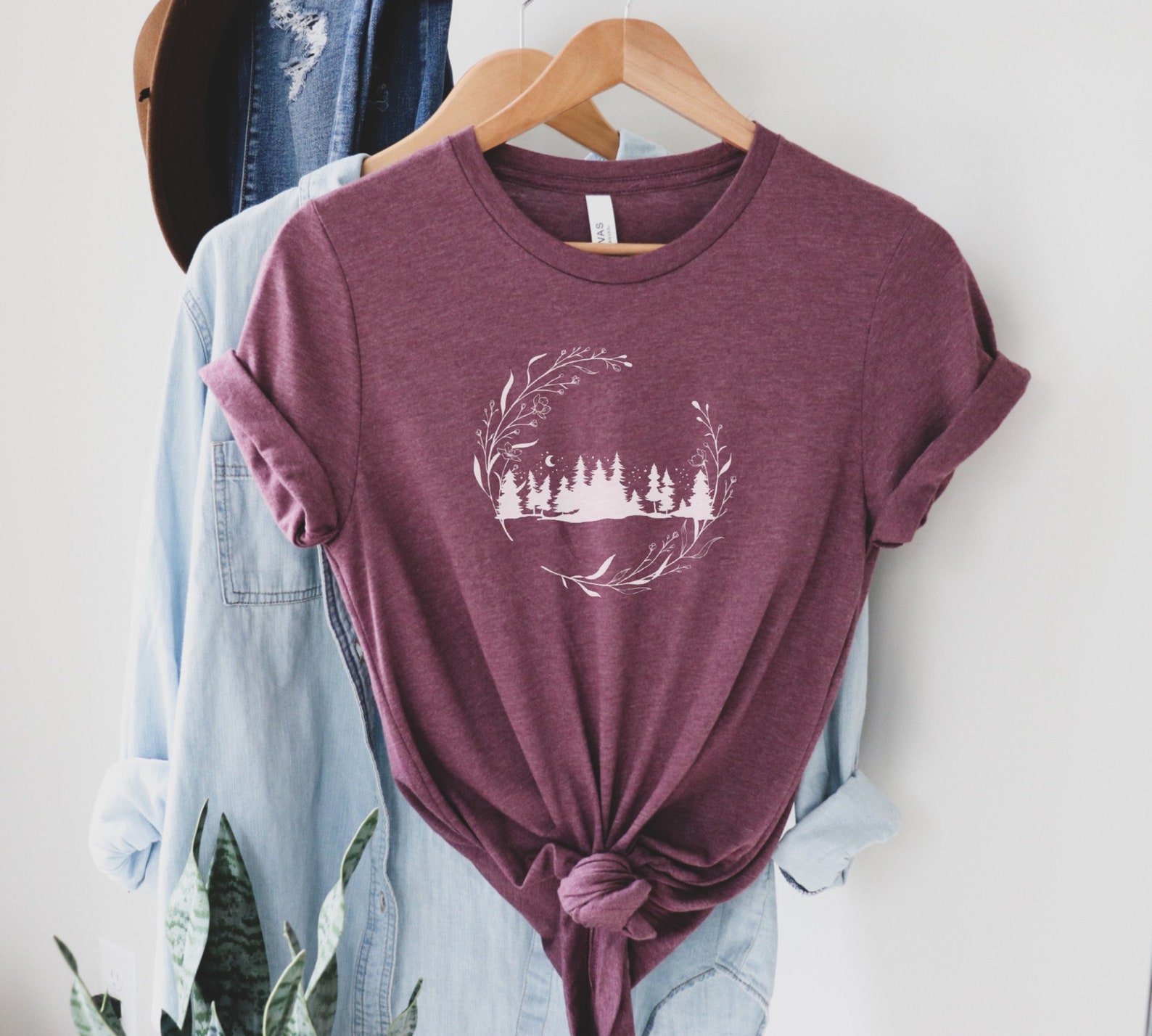 Nature tee shirt Vintage Style Tee Floral Nature Shirt Etsy