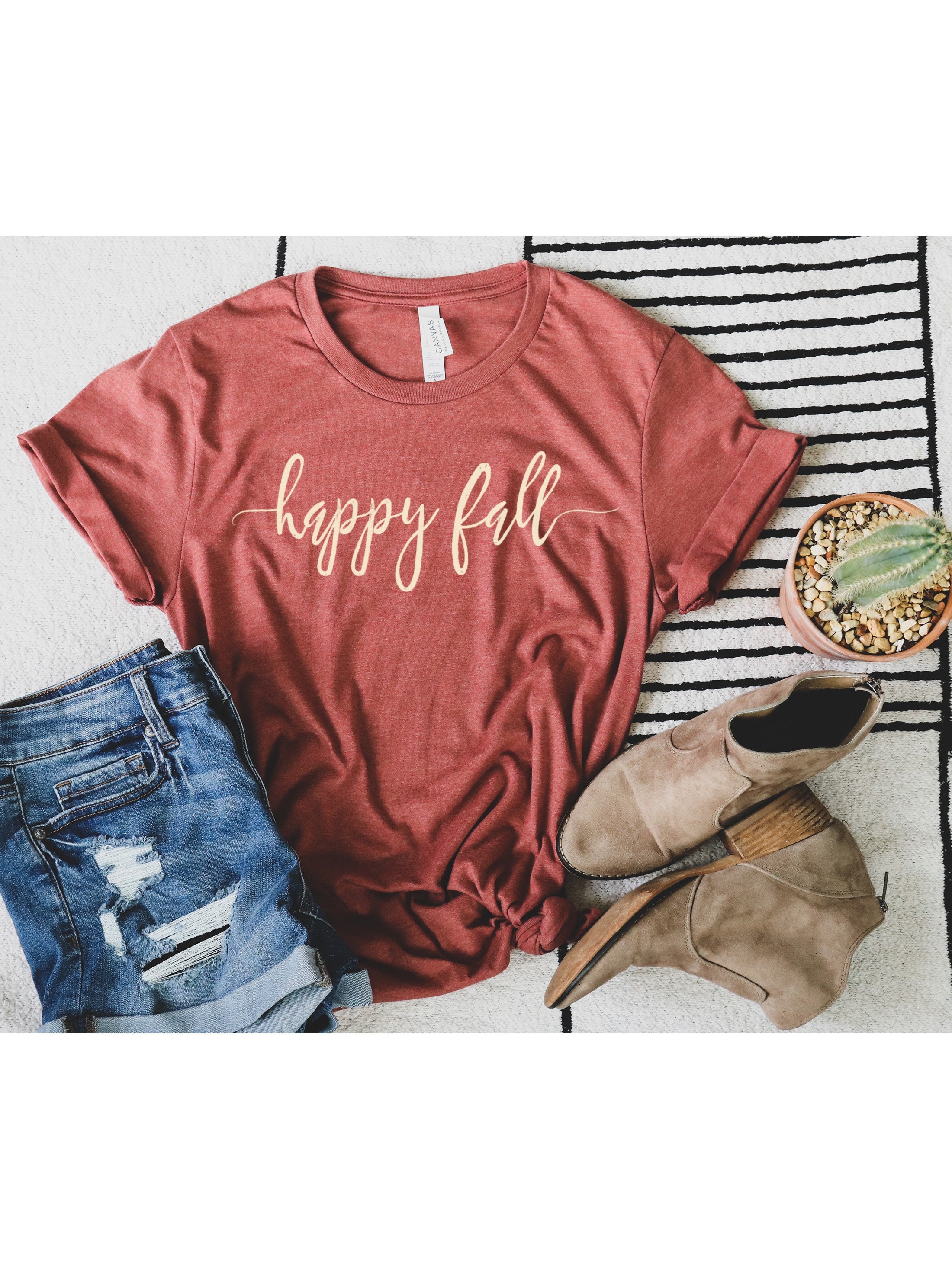 Happy Fall Shirt Fall Shirt Autumn Shirt Hello Fall Womens Etsy