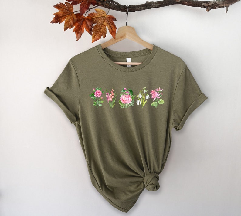 BIRTH MONTH FLOWER Shirt Birth Flower Tee Family Shirt Etsy