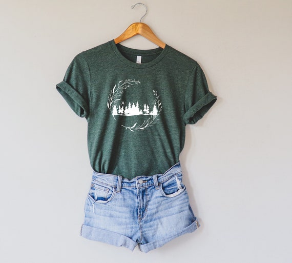 Nature Tee Shirt Vintage Style Tee Floral Nature Shirt Etsy