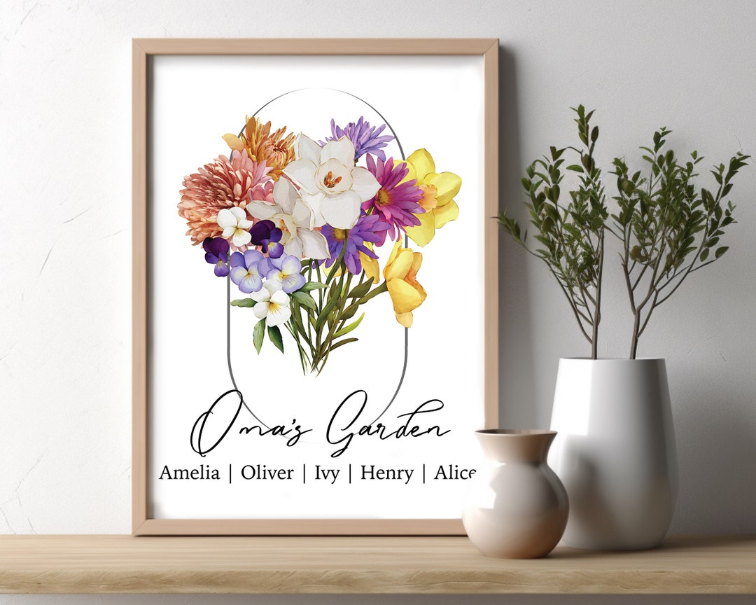Custom Birth Flower Bouquet Printable Personalized Gift Birth Month Custom Birth Flower Bouquet Printable Personalized Gift Birth Month