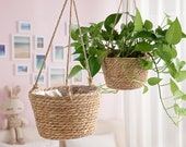 Hanging Plant Basket Jute Rope Hanging Planter Woven Indoor Outdoor Flower Pot Plant Holder Hangers Hanging Planter Plant Pot