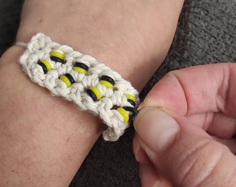 Skin picking bracelet Washable Adjustable Nail biting Discreet fidget toy Busy hands wrist fidget  Stress relief