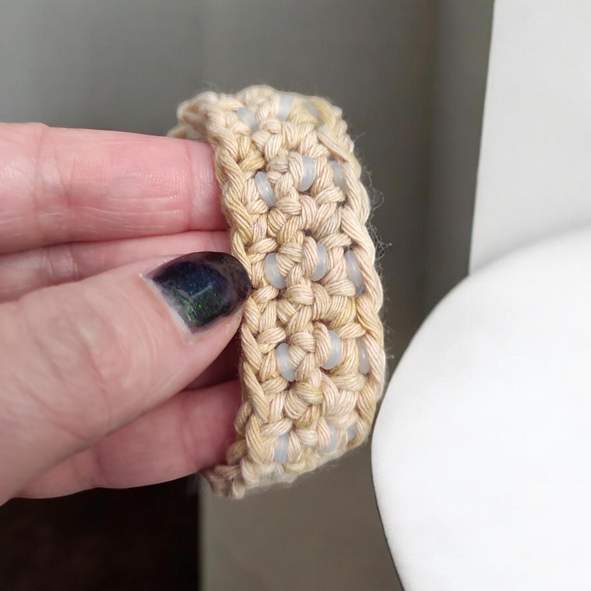 皮膚むしり癖用フィジェットトイ 皮膚むしり用リストブレスレット 洗える 忙しい手のためのかぎ針編み大人用 爪噛み癖用フィジェットトイ ストレス解消  女性へのギフト - Etsy 日本