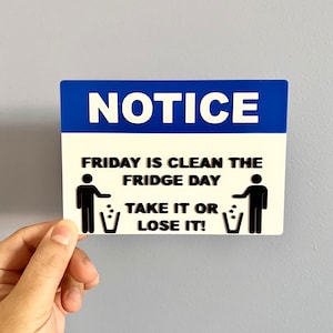 Fridge Clean Out Sign - Etsy