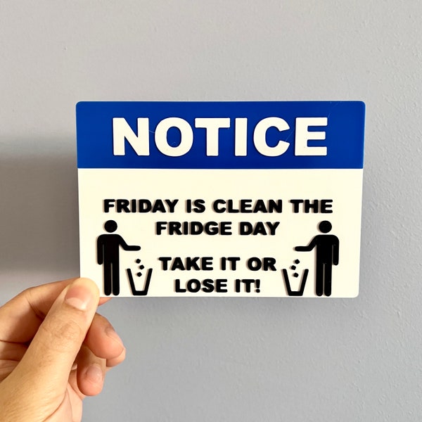 Clean Fridge Sign Etsy