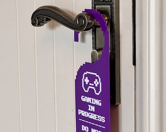 Do Not Disturb Gaming in Progress Sign Door Hanger Gift for Bestie Gamer Gift