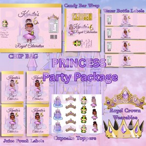 Purple & Gold Princess Party Printable Decor Bundle (Digital Download)