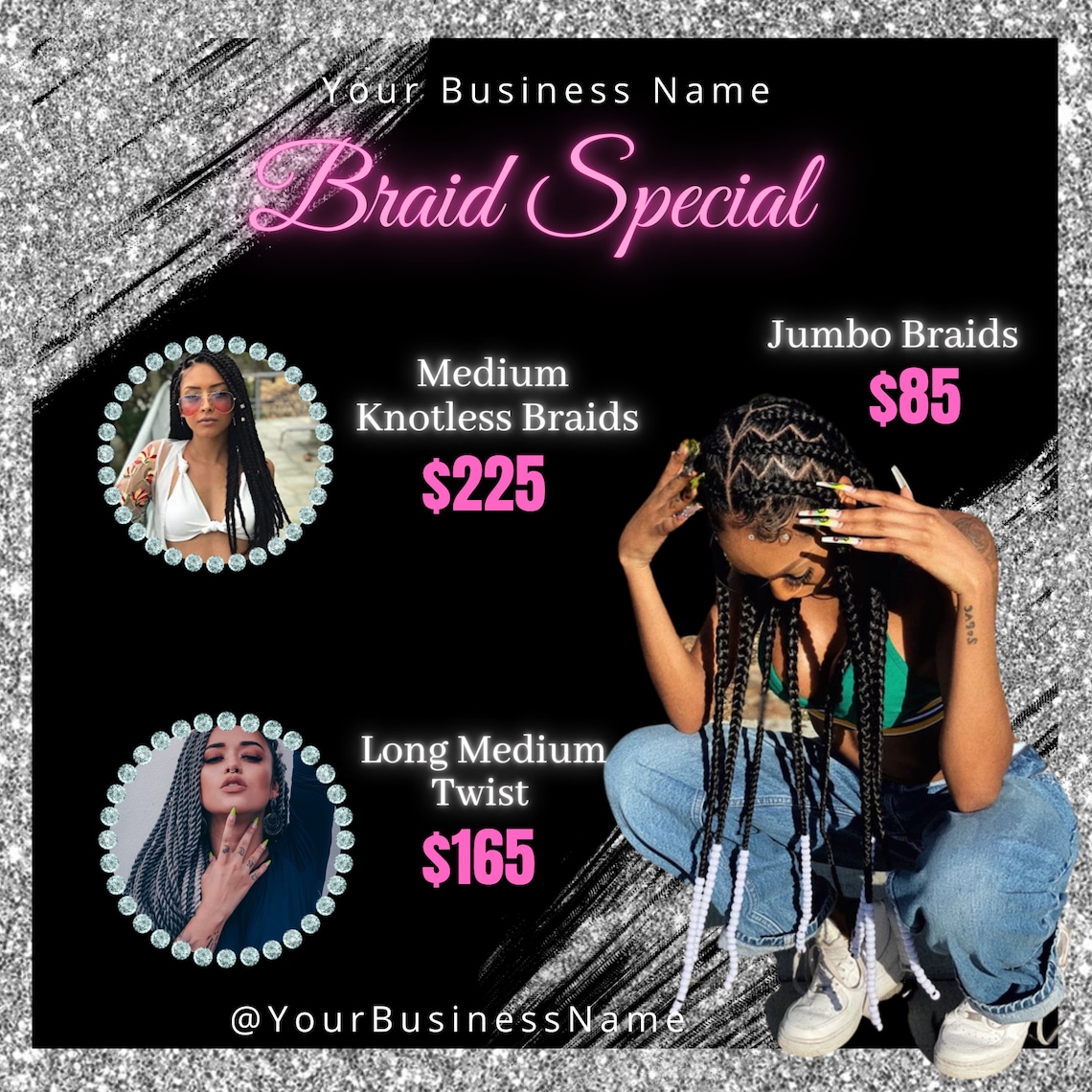 DIY Braid Flyer Templates Beauty Braid Hairstyles Etsy DIY Braid Flyer Templates Beauty Braid Hairstyles Etsy