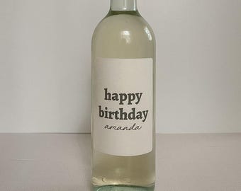 Gelukkige verjaardag wijnetiket