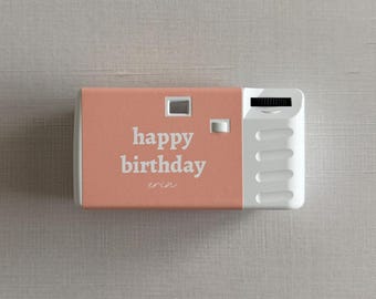 Happy Birthday Disposable Camera - 27 Exposures with Flash - Gift, Custom Retro Camera, 35mm Film