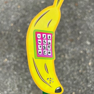 Hallo? Wie belt er? Telefoonsticker banaan