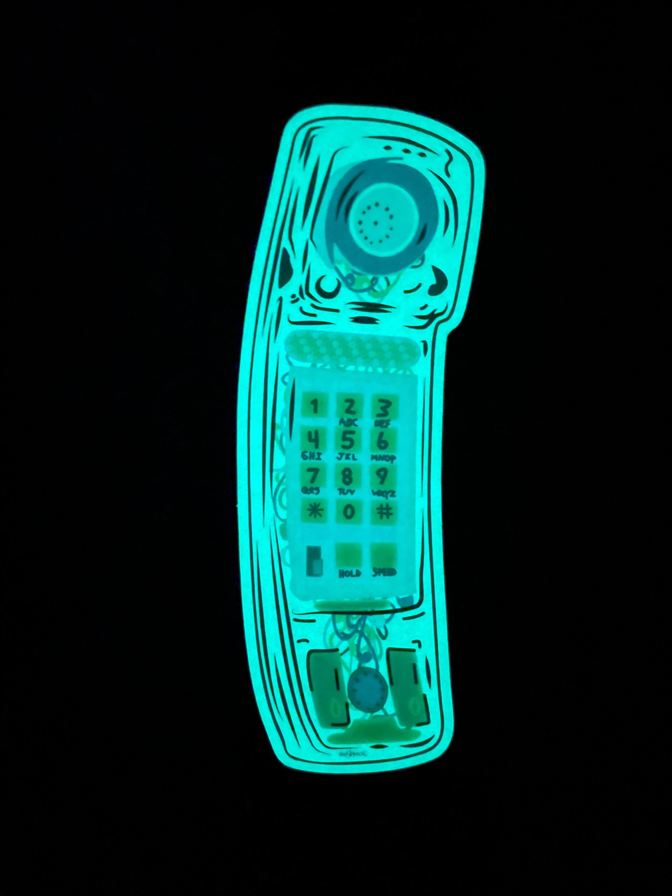 80s/90s Glow in the Dark Phone Sticker Etsy
