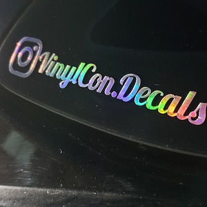 Instagram Rainbow Holographic Car Decal, Personalized Vinyl Sticker, Custom IG Name, Trending Sticker, Vehicle Decal, Motorcycle Helmet