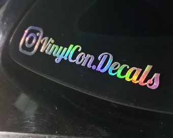 Calcomanía holográfica de coche arco iris de Instagram, pegatina de vinilo personalizada, nombre de IG personalizado, pegatina de tendencia, calcomanía de vehículo, casco de motocicleta