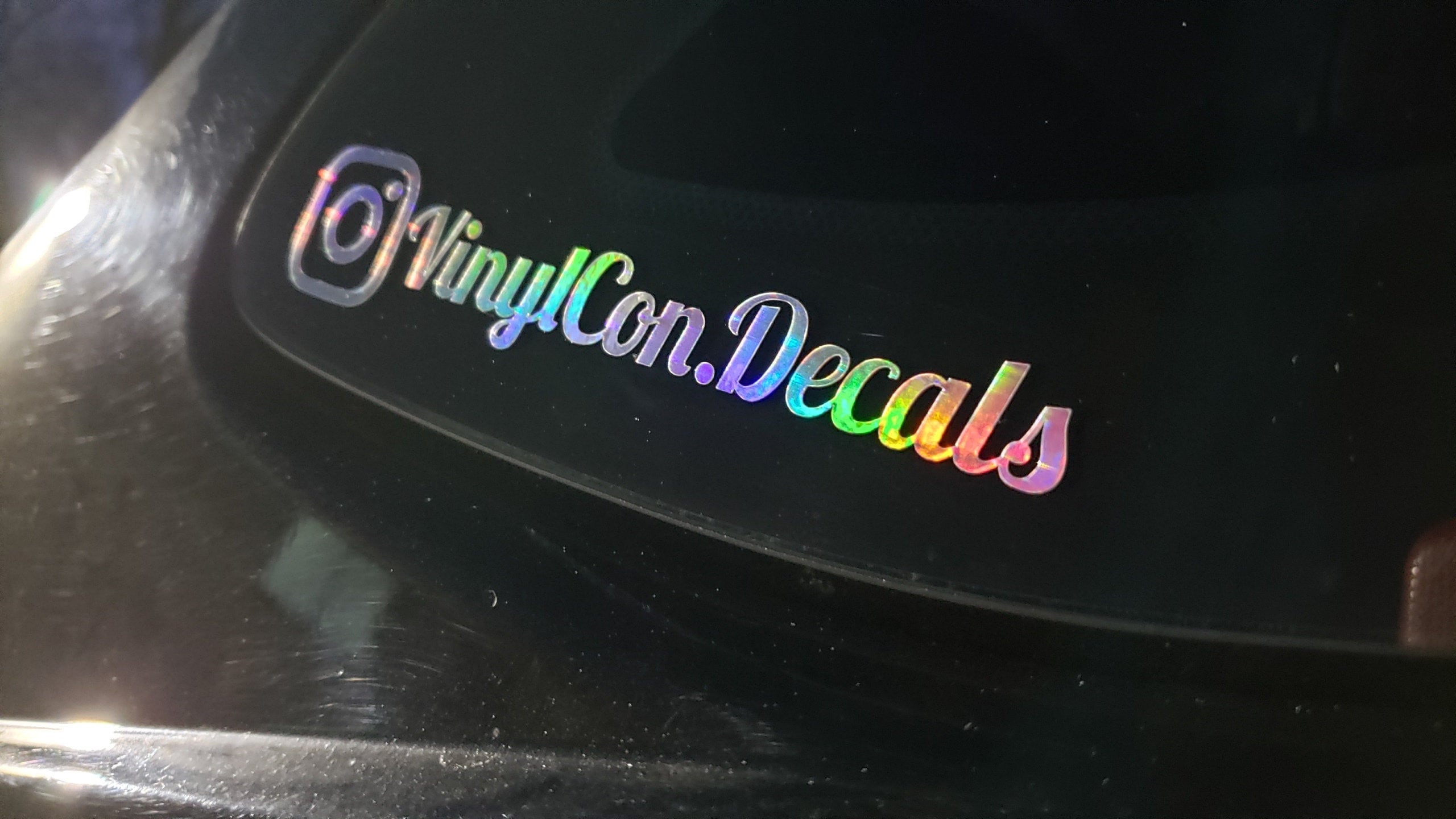 Instagram Rainbow Holographic Car Decal, Personalized Vinyl