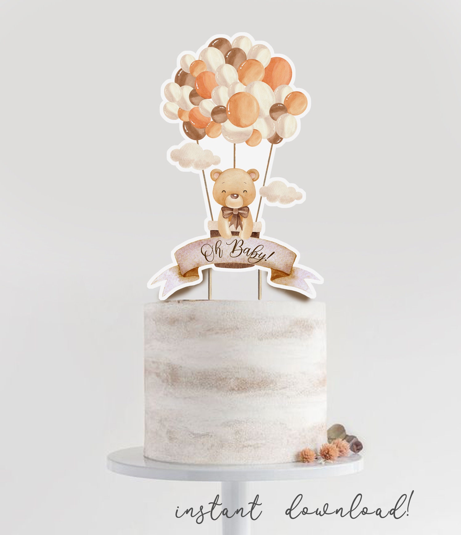 Teddy Bear Cake Topper Centerpiece Decoration Cutouts Cake - Etsy