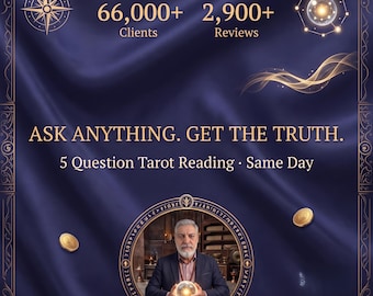 5 Question Tarot Reading, Same Day Psychic Answers for Love Career and Life, Detailed Honest Reading, Accurate Spiritual Guidance • Same Day