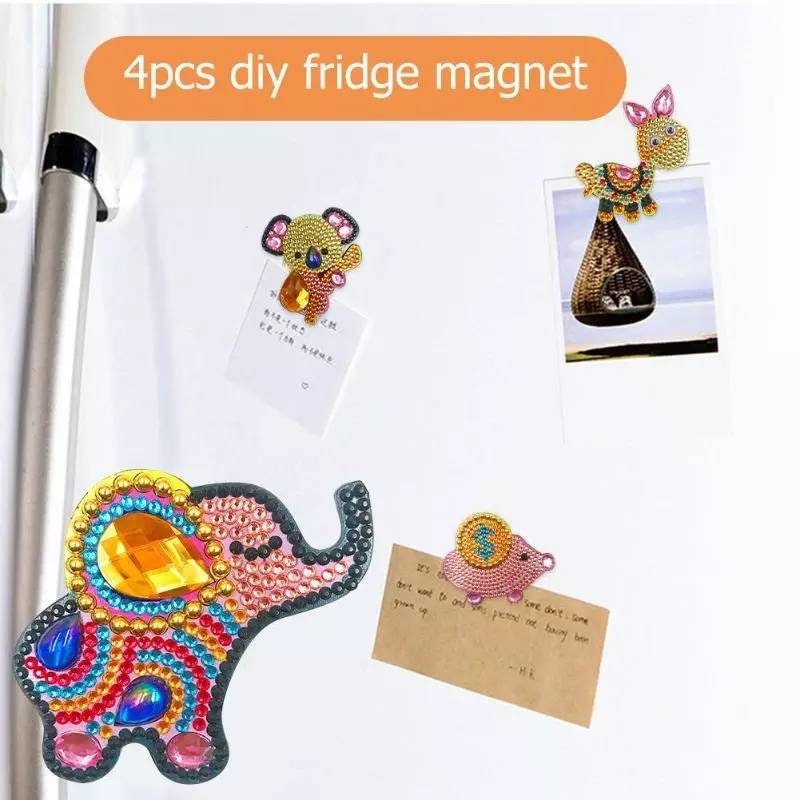 5D DIY Diamond Painting Fridge Magnetscute Animals, Hearts, or Desserts 