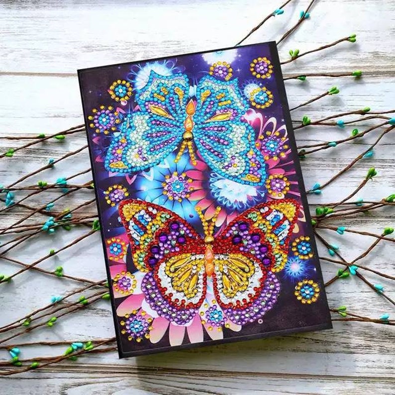 Lined 5D DIY Diamond Painting Notebook Butterflies