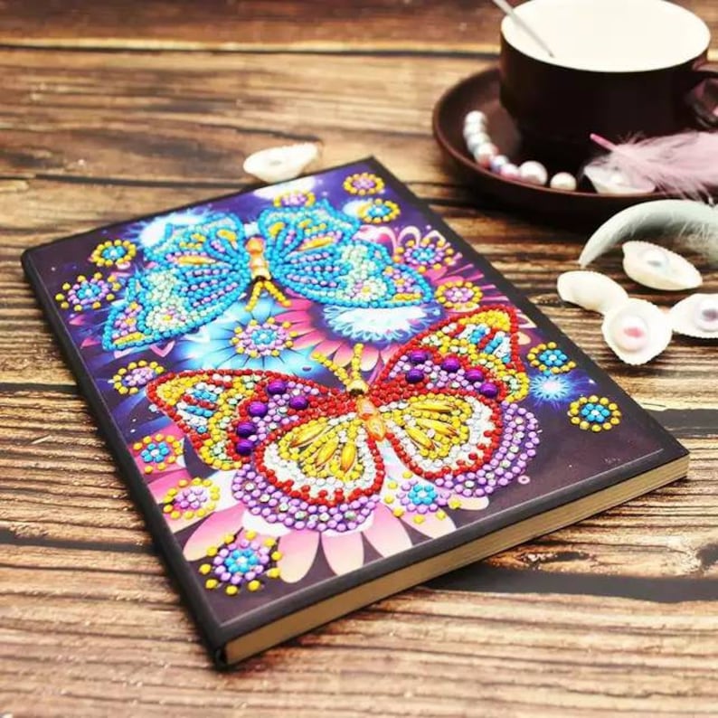 Lined 5D DIY Diamond Painting Notebook Butterflies