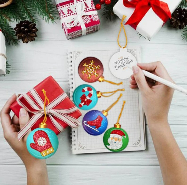 5D DIY Diamond Painting Christmas Ornaments/Gift Tags 10 | Etsy
