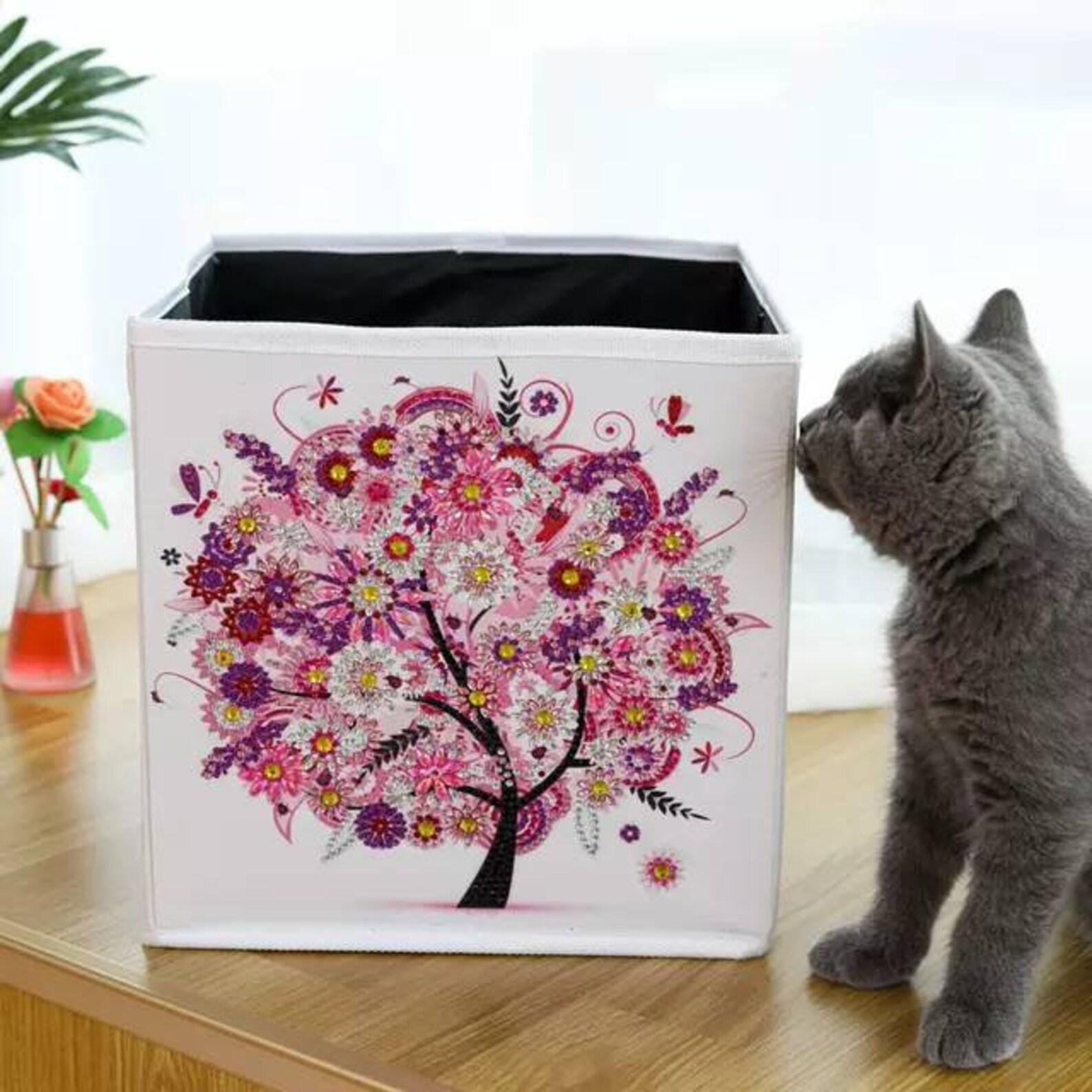 5D DIY Diamond Painting Storage CubeSeasons Tree Fall Etsy