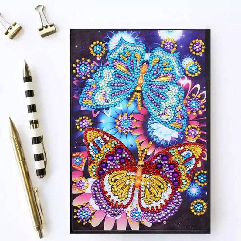 Lined 5D DIY Diamond Painting Notebook Butterflies