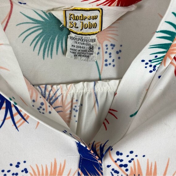 Vintage Andrew St. John starburst floral blouse, … - image 5