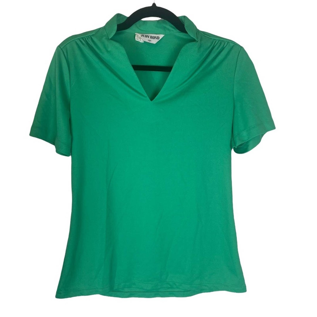 Kelly Green V Neck Blouse