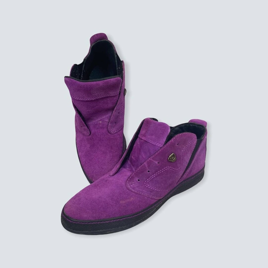 Vintage BOKS Reebok Purple Suede Ankle High Shoes Size 7 Etsy