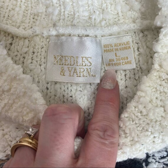 Needles & Yarn vintage 80’s boucle knit floral ap… - image 5