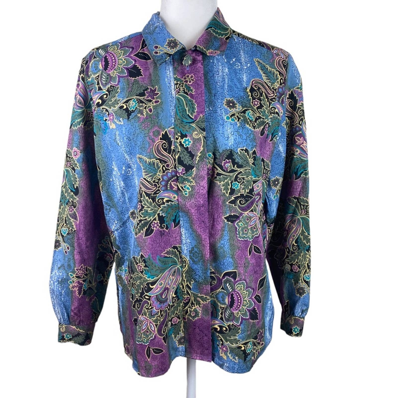 Vintage Orange Paisley Jones NY Button Shirt
