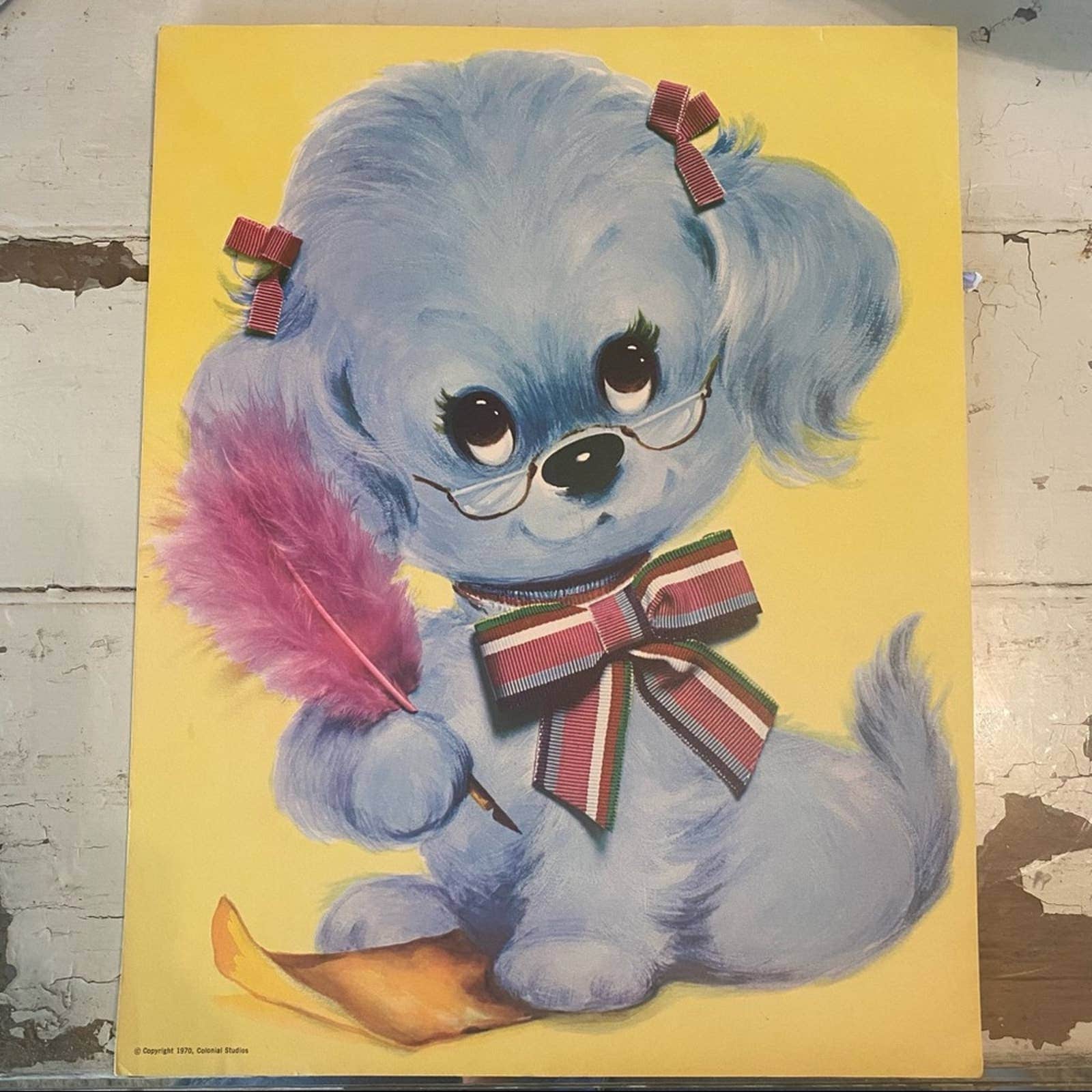 Original Vintage 1970 COLONIAL STUDIOS Kitsch Puppy Dog