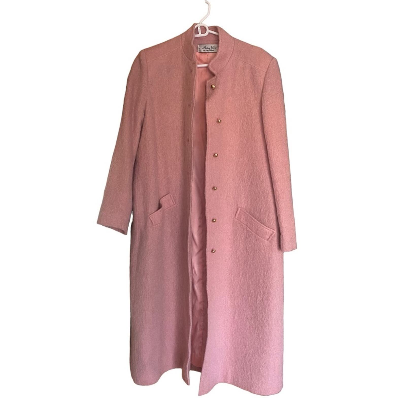Navy/Pink/Tan Mohair Trench Coat