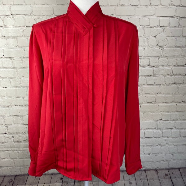 Vintage red Yves St. Clair blouse