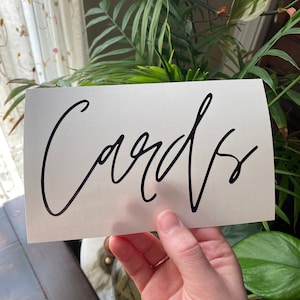 Cards Vinyl Decal, Wedding Card Box, Custom Vinyl Decal