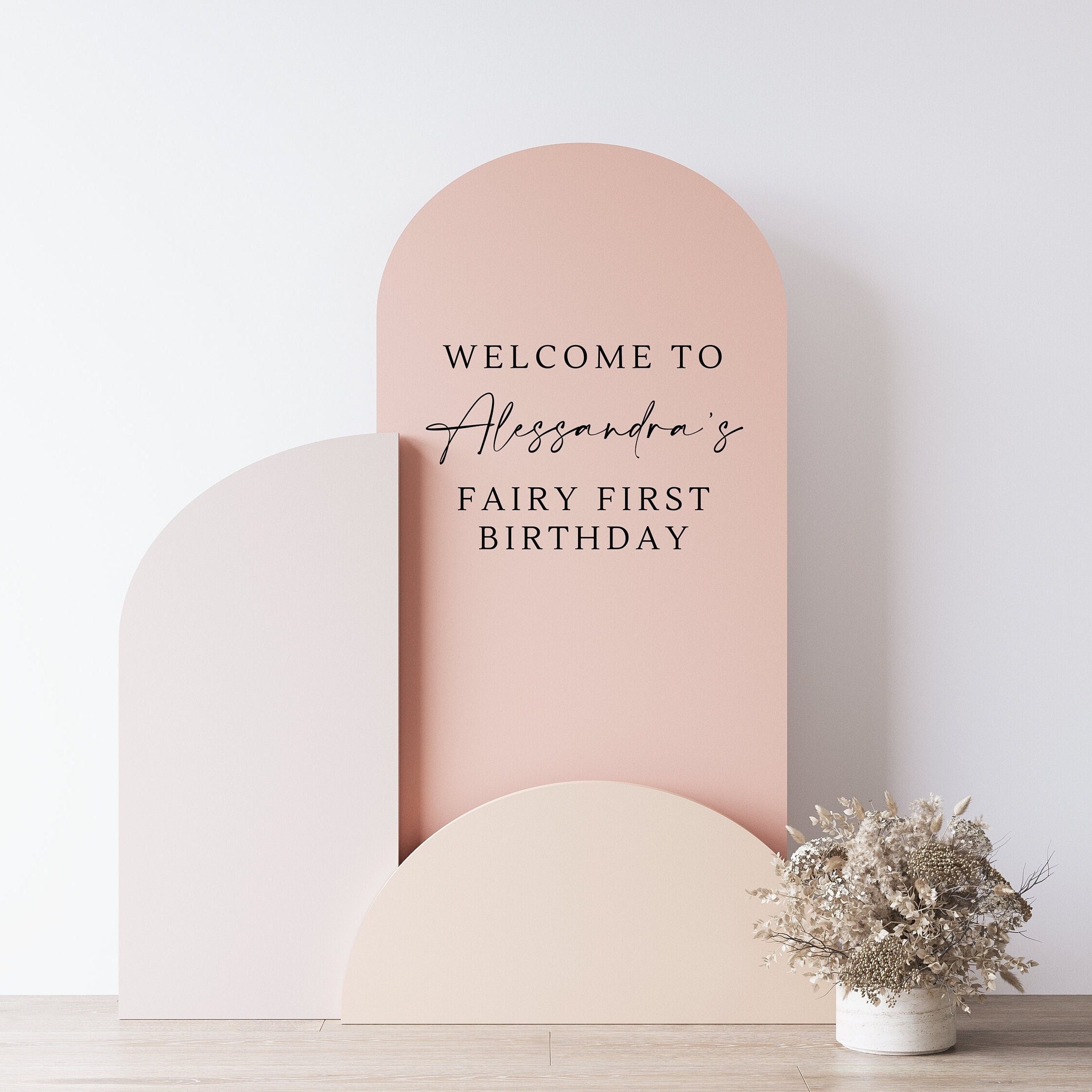 First Birthday Sign Vinyl Decal, Welcome To Fairy First Birthday, Personalized Decal, Custom Decal, Mirror Decal, Flower Box Sign