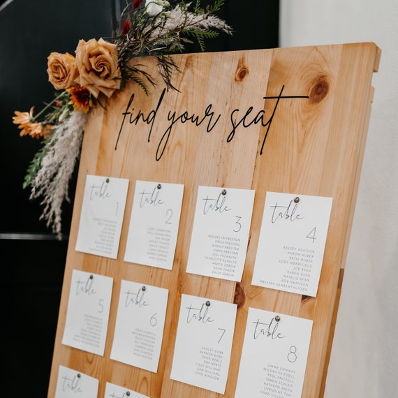 Find Your Seat Vinyl Decal Wedding Seating Chart Sticker