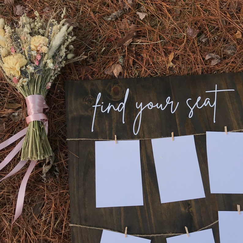 Find Your Seat Vinyl Decal Wedding Seating Chart Sticker image 6